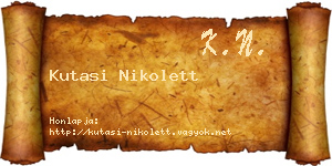 Kutasi Nikolett névjegykártya