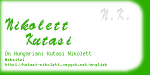 nikolett kutasi business card